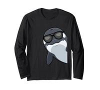 Orca Balena con Occhiali da Sole Oceano Animali Orca Maglia a Manica
