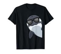 Orca Balena con Occhiali da Sole Oceano Animali Orca Maglietta