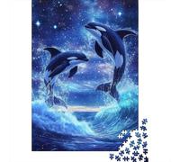 Orca Dolphins Jumping Puzzle Giochi 1000 Pezzi Regalo Per Amore E Amico Arte Animal Puzzle Adulti Idea Regalo Per 52x38cm/1000pcs