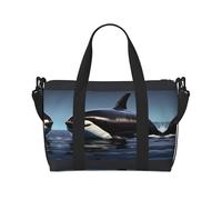 Orca Killer Whale - Borsone da viaggio, leggero, per oggetti personali, da palestra, per uomini e donne, nero, taglia unica, Nero , Taglia unica
