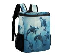 Orca Killer Whale Cooler Zaino, borsa termica per il pranzo, per uomo e donna