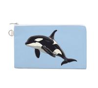 Orca Killer Whale Custom Canvas Coin Purse Cambiare Portafoglio Borsa Piccolo Trucco Borse per Uomo Donna 19,1 X 11,7 cm, Stile:, Taglia unica, MHXYZHW