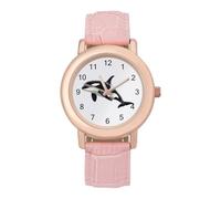 Orca Killer Whale, orologio da polso da donna, con cinturino morbido, regalo per compleanni, San Valentino