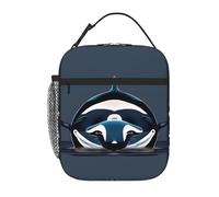 Orca Killer Whale Print Borsa per il pranzo per ufficio, lavoro, picnic, borsa termica per il pranzo, riutilizzabile, per adulti