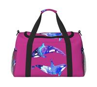 Orca Killer Whale Print Everyday Use Travel Duffle Bag Grande Capacità Borsa da Viaggio Elegante Borsa Funzionale, nero, Taglia unica