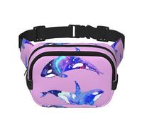 Orca Killer Whale Print Men and Women Square Double Layer Waist Bag Workout Crossbody Travel Waist Bag, nero, Taglia unica