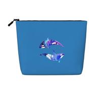Orca Killer Whale Print Portable Makeup Bag per le donne Grande Capacità Viaggio Toiletry Organizer Pouch