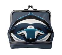 Orca Killer Whale Print Vintage Leather Change Purse Elegante Piccolo Portamonete per le Donne Portafoglio Mini