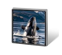 Orca Killer Whale Spille da bavero Piazza Moda Spilla Pin Carino Button Distintivi Bottoni in Lega Spille Smalto Pinback in Metallo Pinback per Cappello, Camicia, Abbigliamento Borse