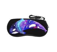 Orca Killer Whale Zipper Custodia per occhiali Light Custodia morbida per cerniera portatile Custodia per occhiali da sole sportiva 6,7x3,1 pollici
