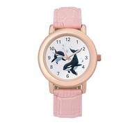 Orca Killer Whales, orologio da polso da donna, alla moda, con cinturino morbido, regalo per compleanni, San Valentino