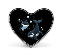 Orca Killer Whales spilla carina spilla a forma di cuore spilla cappello abbigliamento gioielli accessori regali per festa di nozze