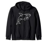 Orca Linework Appassionati Oceano Felpa con Cappuccio