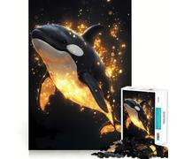 Orca nella luce dorata - Puzzle da 1000 pezzi per adulti - Gioco di sfida per la mente - Gioco al chiuso - Opera d'arte di precisione (38x52cm)