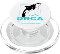 Orca Proteggi le balene tema balena assassina del mare PopSockets PopGrip per MagSafe