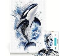 Orca - Puzzle di balena assassina, 1000 pezzi, gioco di abilità mentale, rilassante, taglio di precisione, pezzo da collezione (38x26cm)