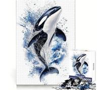 Orca - Puzzle difficile per adulti da 1000 pezzi con memoria di forma, facile da assemblare, immagine rilassante, regalo artistico (50x75cm)