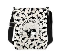 Orca Regali per gli amanti delle balene Orca Borsa a tracolla Killer Whale Regali Animali dell'oceano Borsa messenger con tracolla, 25722 Borsa a tracolla Orca, medium