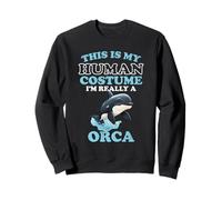 Orca Umorismo Questo è Il Mio Costume Umano Halloween Orca Felpa
