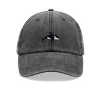 Orca Whale Berretto da baseball vintage lavato unisex cappello papà regolabile, Nero , Taglia unica