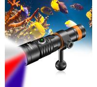 ORCATORCH D710V MK2 Torcia Subacquea, 2300 lumen Luci subacquee 3in1 (Bianca +UV+Rossa) per Fotografia e Video Subacquei, IP68 Impermeabile, per 150M Immersioni Notturne, Wreck, Campeggio