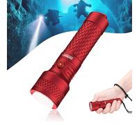 ORCATORCH ORCA7 Torcia Subacquea 3000 Lumen Compatta 125g Immersioni, Rosso
