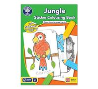 Orchard Toys Jungle Sticker Colouring Book - Educational Colouring Activity Book - Colour and Write Jungle Animals - Kids age 3 Years +
