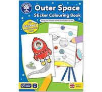 Orchard Toys Outer Space Sticker Colouring Book, Educational Activity Book, Space, Space Colouring Book, Kids Age 3 Years +, Perfect for Parties