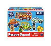 Orchard Toys Rescue Squad Jigsaw Puzzle, A Collection of 6 Puzzles Featuring 2 And 3 Pieces Little Hands, Ages 2+