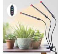 Orchbloom Lampada a clip per piante con timer - 27 W ad alte prestazioni LED a spettro completo per piante da interni, bonsai, verdure e piantine | Efficienza energetica