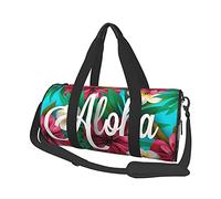 Orchid Party Hawaii Scritte a mano Ibisco Etichetta rosa Borsone da viaggio Palestra Bagagli sportivi Borsa da viaggio grande Borsa da viaggio per il fine settimana per uomo e donna