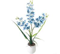 Orchidea artificiale 53 cm vaso di fiori pianta orchidea artificiale (blu)