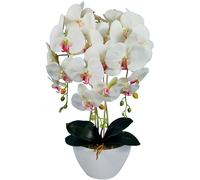 Orchidea Artificiale Bianca Cuore di Orchidea Rosa 60 cm