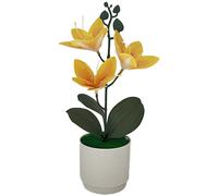Orchidea Artificiale in con Fiori Giallo per crema per Scrivania Decoraz