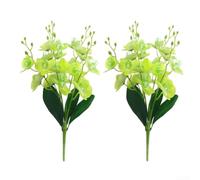 Orchidea Artificiale in Tessuto 44cm Giallo Orchidea Artificiale(Green) | Design realistico, 2 inclusi, per ideale per soggiorno, ufficio, nessun bisogno di acqua o luce