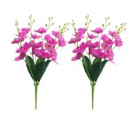 Orchidea Artificiale in Tessuto 44cm Giallo Orchidea Artificiale(Purple) | Design realistico, 2 inclusi, per ideale per soggiorno, ufficio, nessun bisogno di acqua o luce