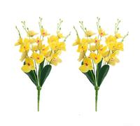 Orchidea Artificiale in Tessuto 44cm Giallo Orchidea Artificiale(Yellow) | Design realistico, 2 inclusi, per ideale per soggiorno, ufficio, nessun bisogno di acqua o luce