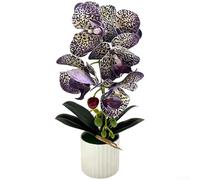 Orchidea artificiale in vaso con consistenza liscia e finitura resistente allo sbiadimento per un fascino visivo costante nel tempo (nero)