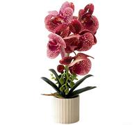 Orchidea artificiale in vaso con consistenza liscia e finitura resistente allo sbiadimento per un fascino visivo costante nel tempo (rosa)