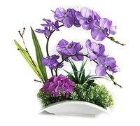 Orchidea artificiale in vaso in ceramica piante finte decorative vera touch tocco falaenopsis bonsai disposizione floreale per centrotavola da tavolo soggiorno decorazioni per la casa interno