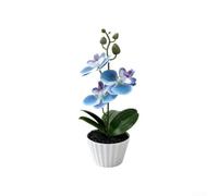 Orchidea artificiale Phalaenopsis nera sabbia vaso bonsai falso | Petali realistici in gomma morbida, a bassa manutenzione, fiori finti per casa, ufficio, scrivania, mensola, decorazione