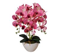 Orchidea artificiale pianta decorativa in vaso bianco con tre eleganti steli