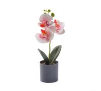 Orchidea artificiale realistica in vaso, per casa e ufficio, per portare la natura all'interno (polvere poco profonda)