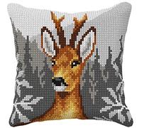 Orchidea Cushion Cross Stitch Kit Punto Croce, Cervo, 40 x 40 cm