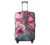 Orchidea Fiore Farfalla Morbida Copertura per Bagagli Primavera Fresco per Valigie TSA Approvato Copertura Elastica Anti-Graffio Bagagli da Viaggio Copertura Lavabile Trolley Case Cover Fit 45-81