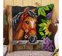 Orchidea Kit cuscino punto croce, cavallo, 40 x 40 cm