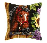 Orchidea Kit cuscino punto croce, cavallo, 40 x 40 cm