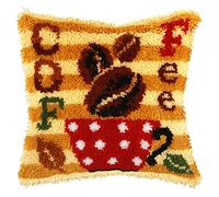 Orchidea - Kit per cuscino con gancio a scatto, 40,6 x 40,6 cm, colore: Caffè