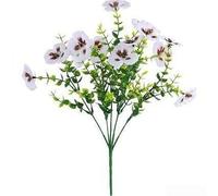 Orchidea Phalaenopsis a stelo singolo con fogliame di eucalipto dettagliato per candelabri nuziali, accento per camino, caminetto e decorazione biblioteca (bianco)