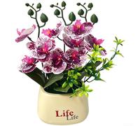 Orchidea Phalaenopsis artificiale in vaso per cerimonia di nozze decorazione tavolo studio set design e interni residenziali (maculato viola)